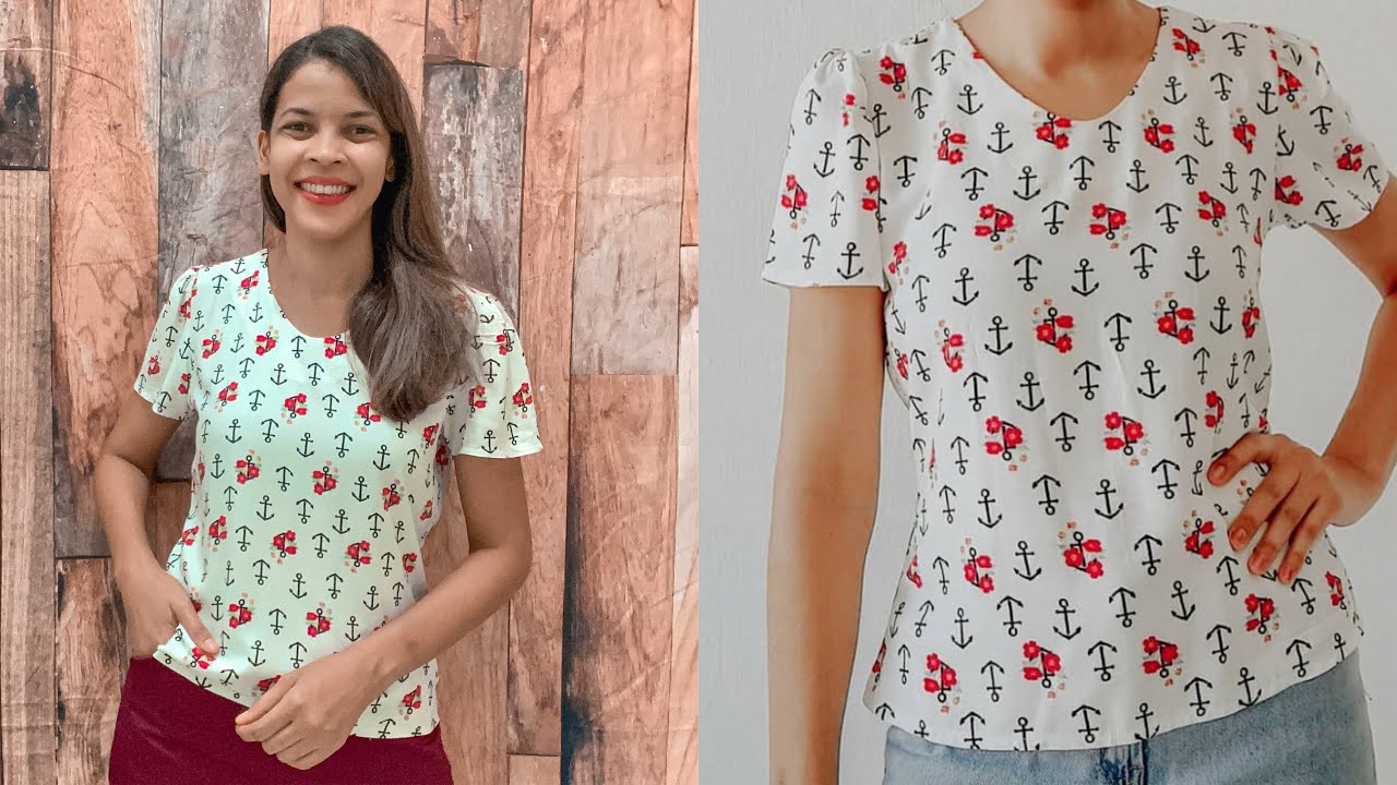 APRENDA A FAZER BLUSA BÁSICA FÁCIL | corte e costura DIY