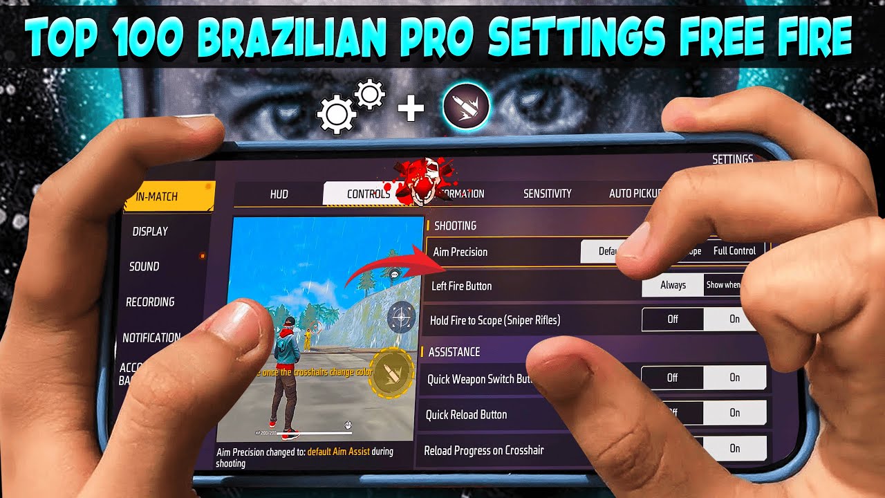 Top 100 Brazilian Pro Settings Free Fire [ Secret ] Sensitivity | New Headshot Setting ~