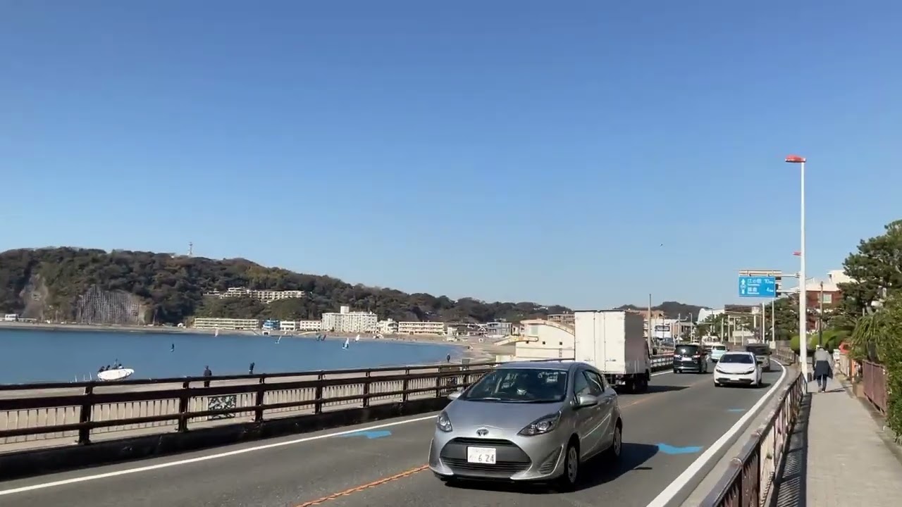 江ノ島が見えてきた俺の家も近い（逗子海岸）２０２６年２月