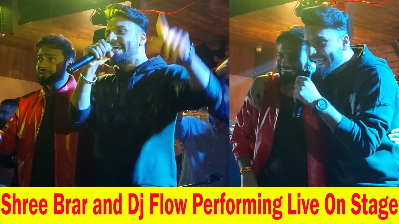 Shree Brar and DJ flow Performing Live on Stage At Boulevard 26 Chandigarh