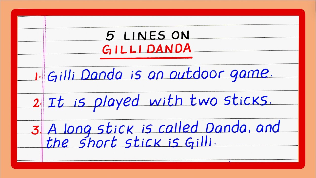 Five Lines on Gilli Danda | 5 Lines on Gilli Danda | Few Lines on Gilli Danda | My Favourite Game