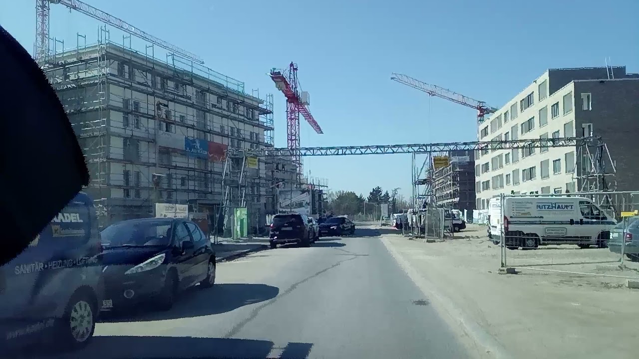 Fahrt durch Franklin Village in Mannheim. Vom Kurpfalz Center aus einmal durch das Neubaugebiet