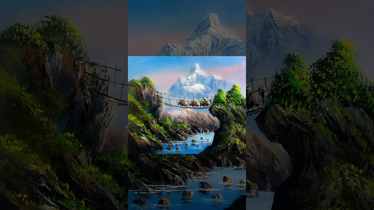 NEPALI LANDSCAPE PAINTING #art #artist #painting #drawing #draw #sketch #shorts #artcandynepal