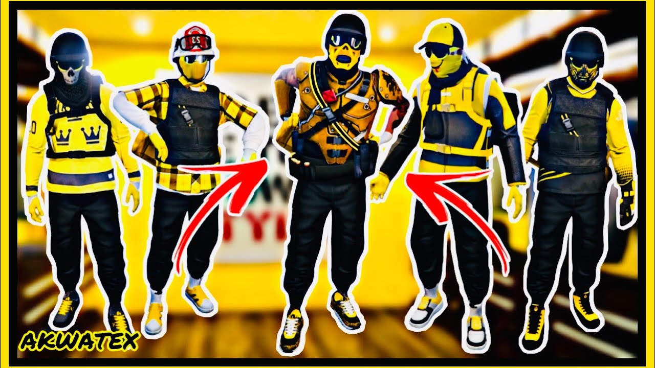 AVOIR 5 TENUES MODDER SANS CODAGE JAUNES AVEC JOGGER NOIR SUR GTA V ONLINE EN 1.50!!