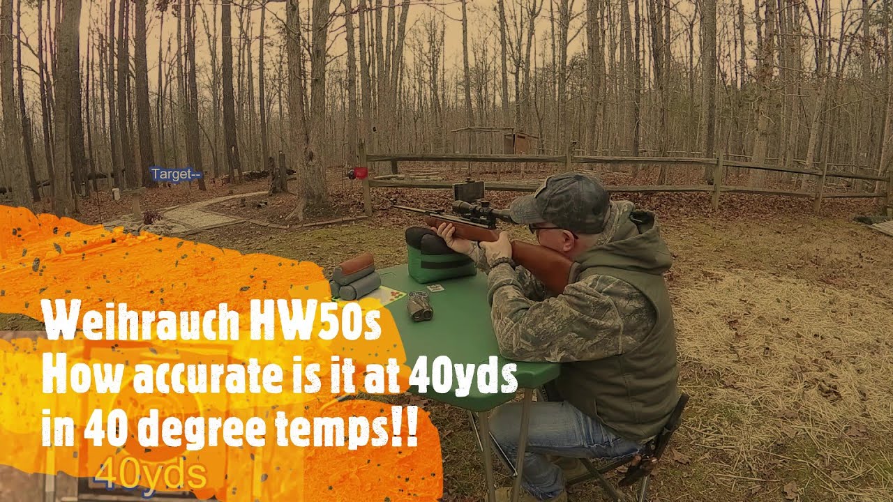 Weihrauch HW50s how accurate does it shoot at 40yds in 40 degree temps! #weihrauch #airrifleshooting