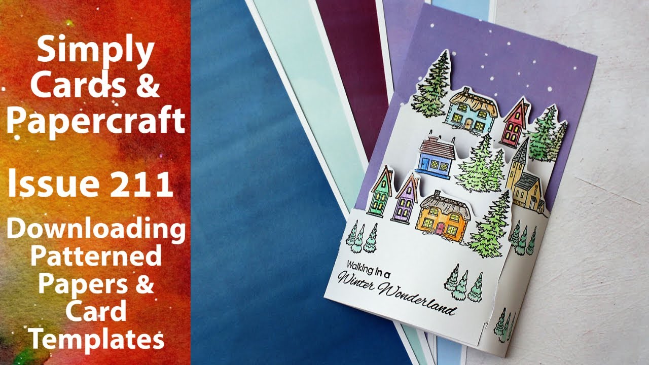 Using a downloaded card template // Bendy card template // Simply Cards and Papercraft Issue 211