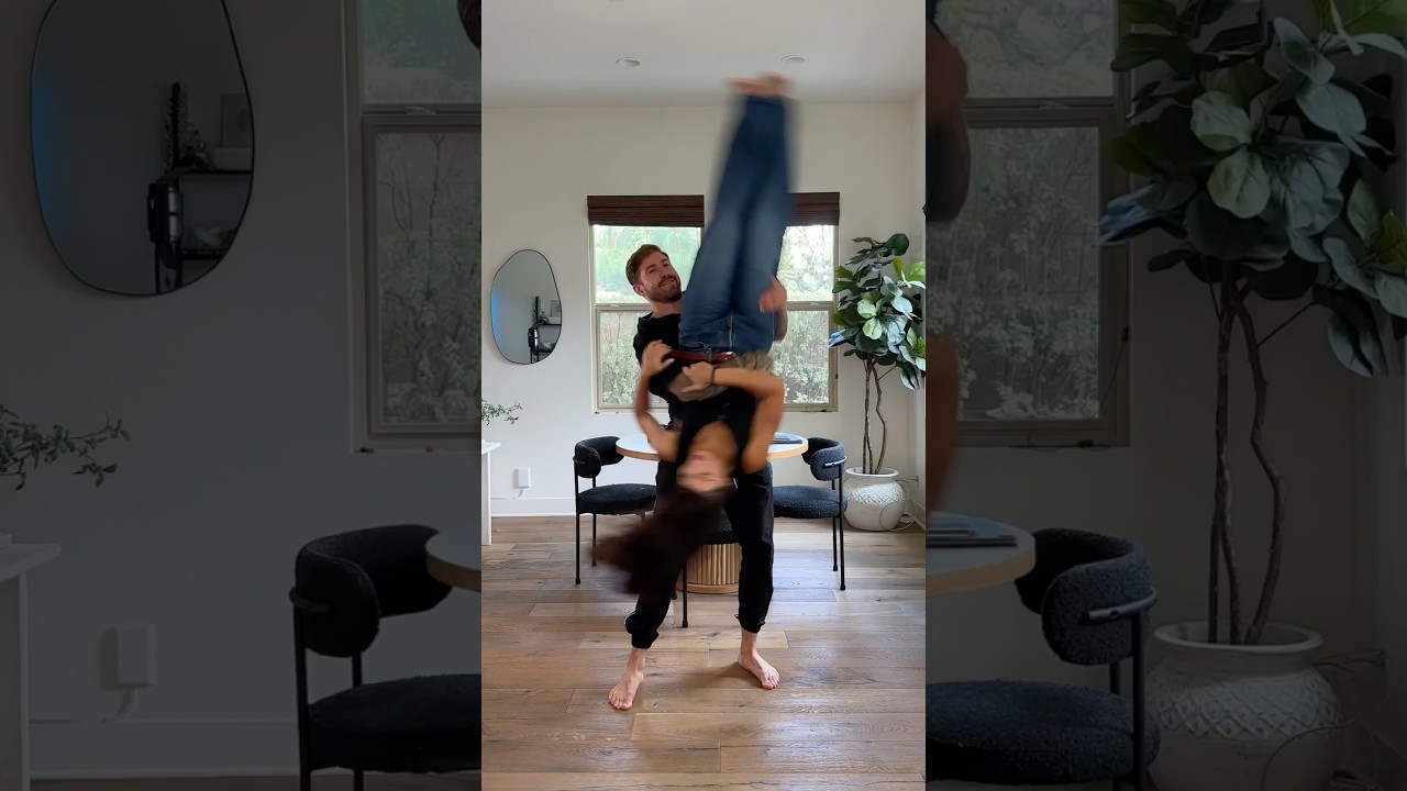 He flipped me upside down 😂 #funny #ytshorts #challenge #upsidedown