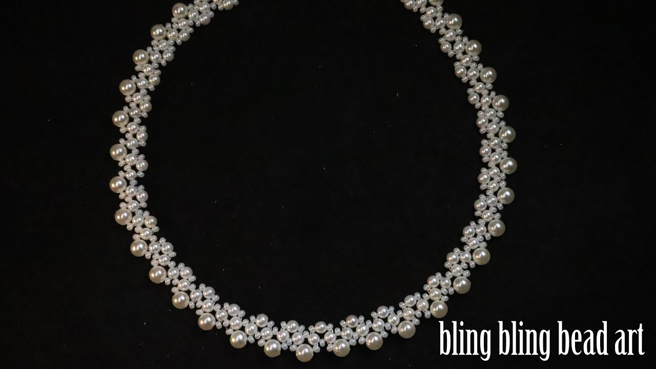 آموزش ساده ترین گردنبند با مروارید ظریف و زیبا Easy to make beaded necklace for beginners