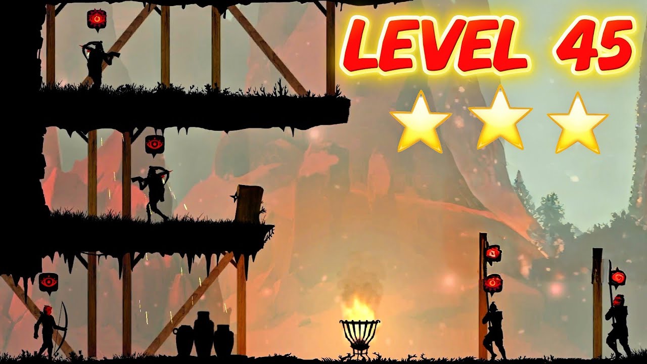 Ninja Arashi 2 Shadow's Return Level 45 • All Stars ⭐⭐⭐ • No deaths