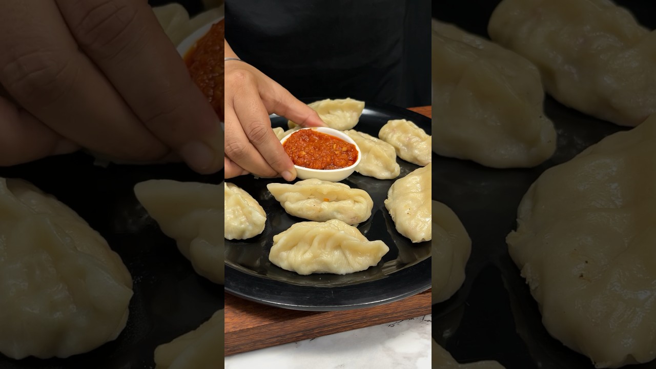 Veg Momos ASMR Cooking #shorts #crunchytreats #asmr #food #cooking #streetfood #vegmomos #momosasmr