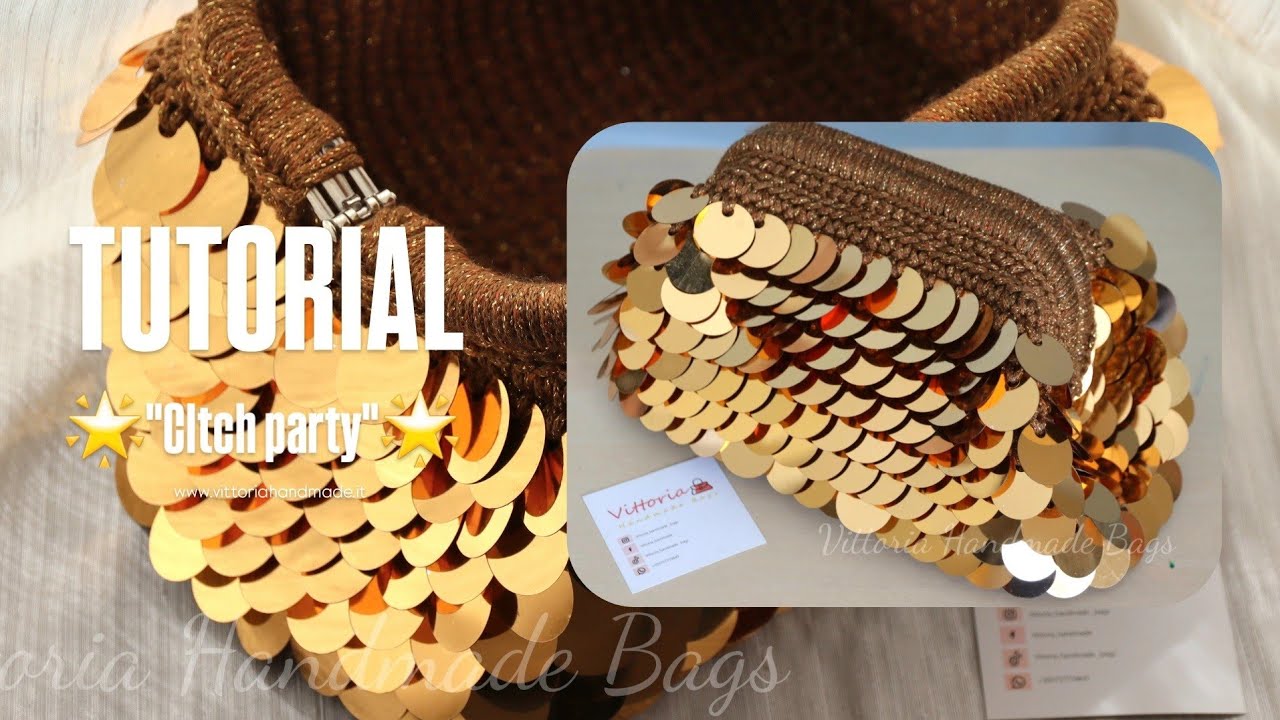 🌟TUTORIAL CLUTCH PARTY🌟TENDENZA🔥/BORSA ALL'UNCINETTO CON PAILLETTES/CROCHET BAG WITH SEQUINS