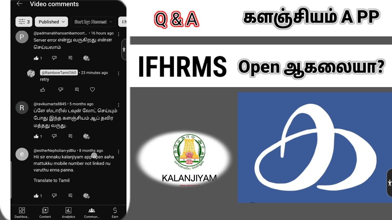 Kalanjiyam App not open? Kalanjiyam | Q & A | initiative level | IFHRMS Bills | TN Govt Employees