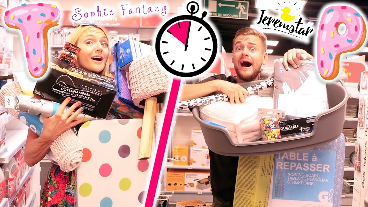 On achète tout ce qui commence par la lettre... - 10 min Challenge | Jeremstar VS Sophie Fantasy