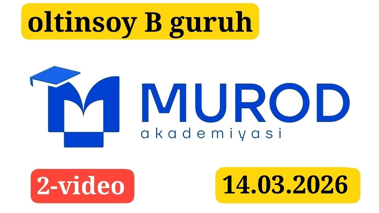 OLTINSOY B GURUH. YOSH IQTIDOR EGALARI 2-QISM 12-MAVZU. 14.03.2026