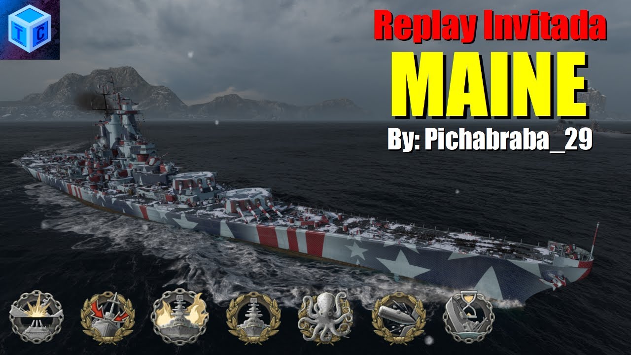 World Of warships Español: Replay invitada | Maine (By: Pichabraba_29)