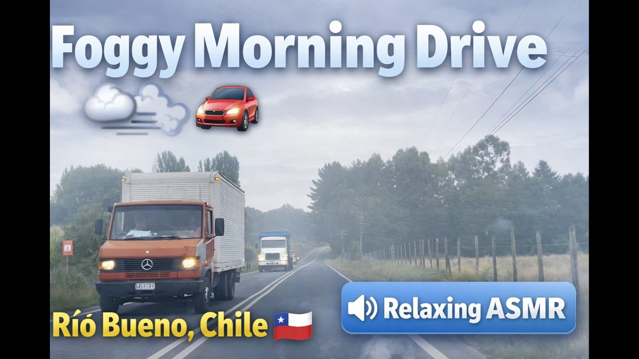 Peaceful Foggy Morning Drive 🌫️🚗 | Río Bueno, Chile 🇨🇱 | Real Road ASMR