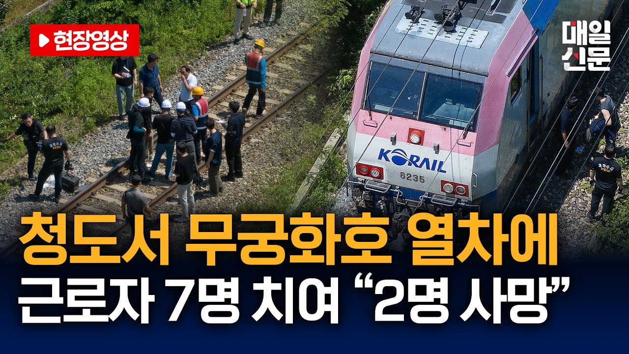 [현장영상] 청도서 무궁화호 열차에 선로 점검 근로자 7명 치여…2명 사망