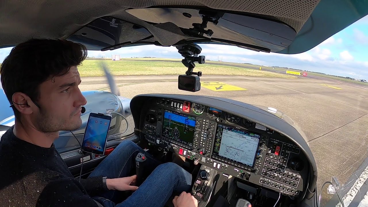 IFR flight in a DA42 from Norwich to Wycombe with ATC audio.