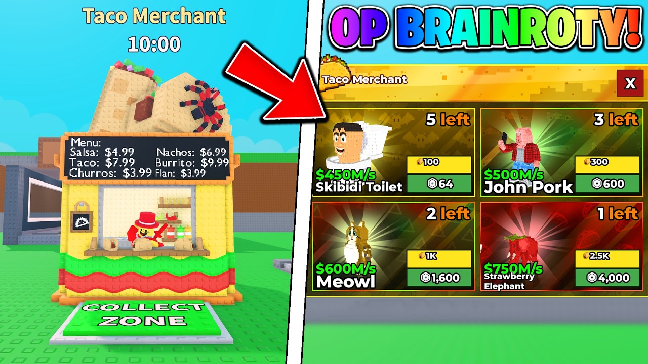 I CREATED MY OWN OP TACO MERCHANT IN STEAL A BRAINROT! Roblox