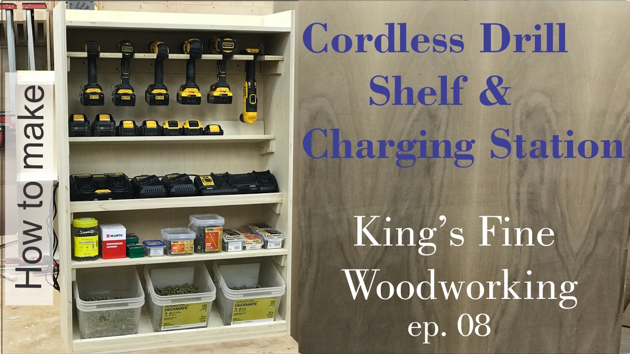 08 - How to Build a Cordless Drill Shelf and Charging Station to hang on french cleats