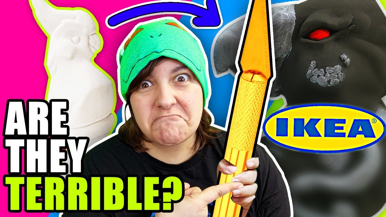 GARBAGE! TESTING IKEA ART CRAFTS Supplies To Make a Basic Sculpture Transformation