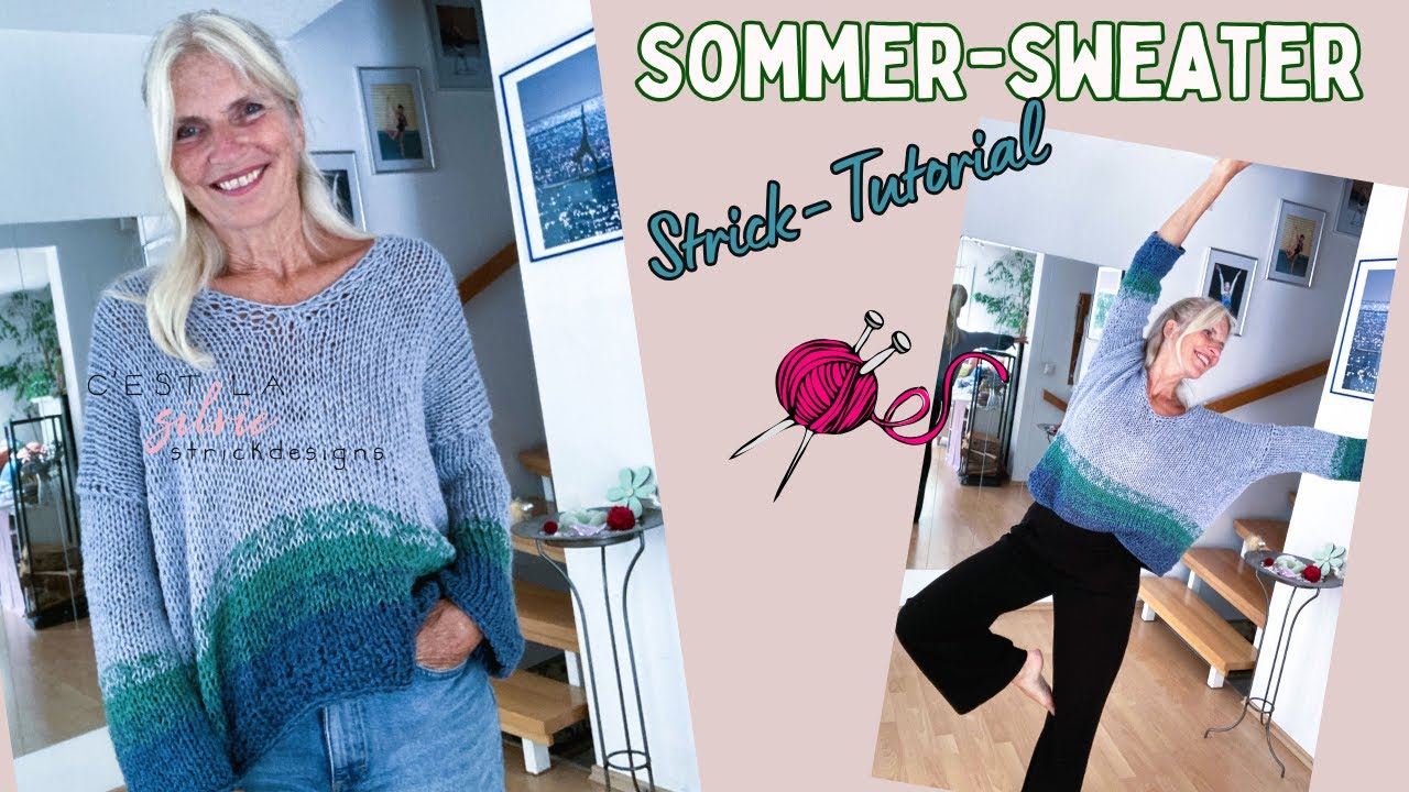 Sommer-Pullover  LITTLE RAMINA – für Anfänger  - fertig in 2 Tagen - auch aus Wollresten möglich