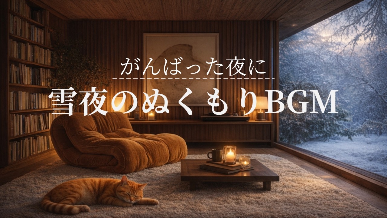 【夜の癒しBGM】雪夜のぬくもりに包まれて。｜Gentle Lo-Fi Guitar (1H) ❄️🕯️