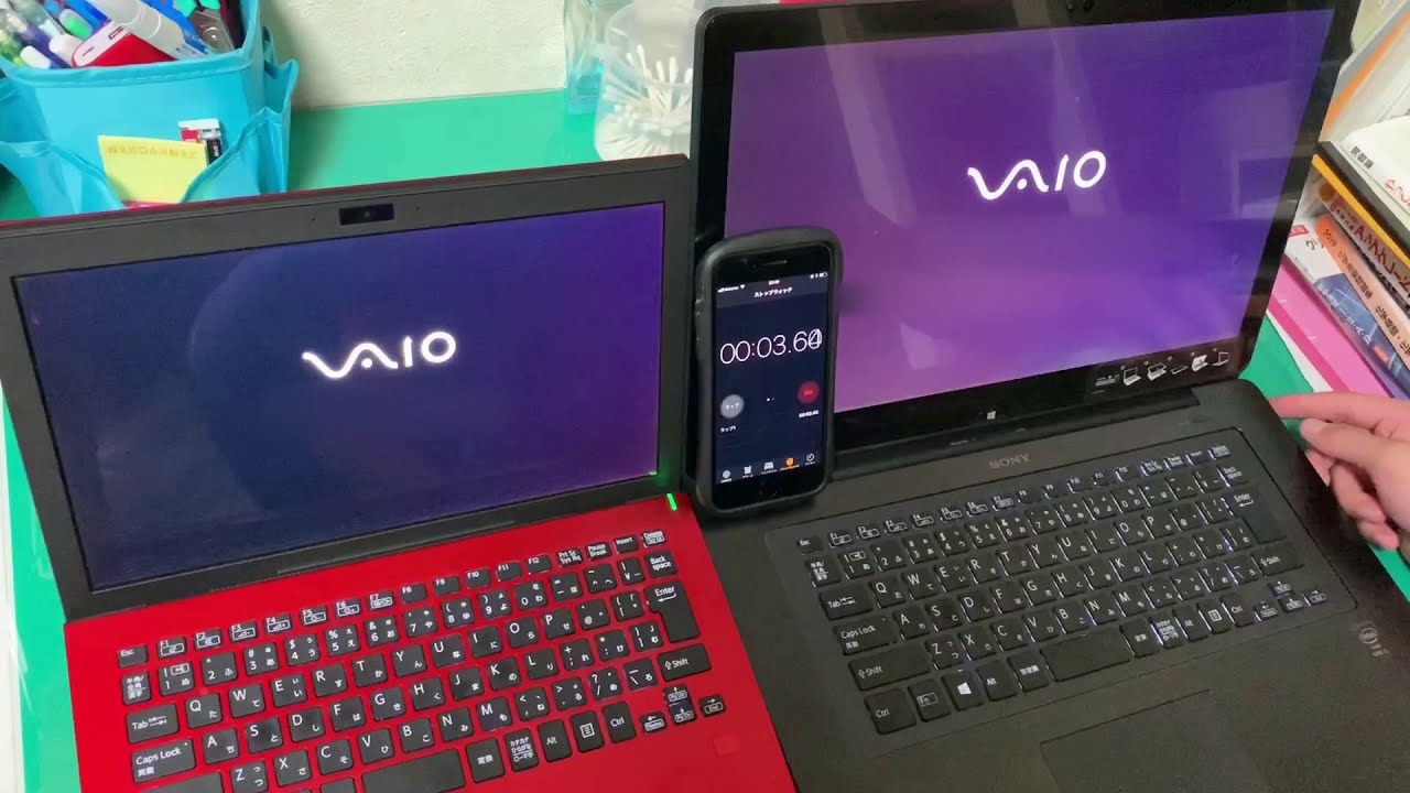 HDDからSSDに換装修理した古いVAIOパソコンSVF15N vs S11 VAIO新パソコンの立ち上がり速度!!　SSD speed comparison