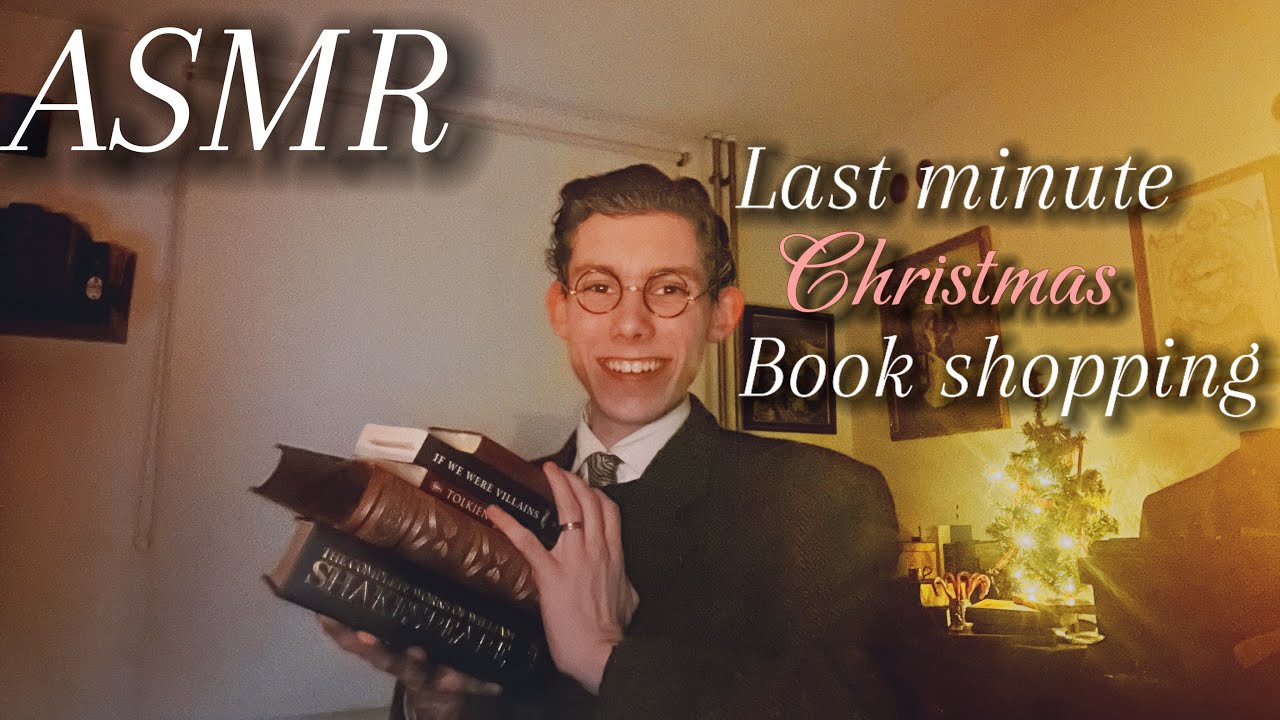 ASMR - Dark academia book-shopping during christmas 🎄, soft spoken asmr for sleep 😴