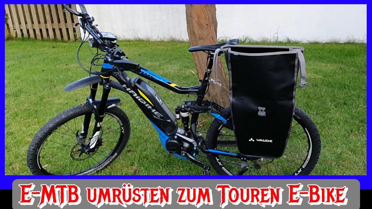 Vaude Fahrradtaschen am Thule Gepäckträger E-MTB | #VAUDE | #Thule