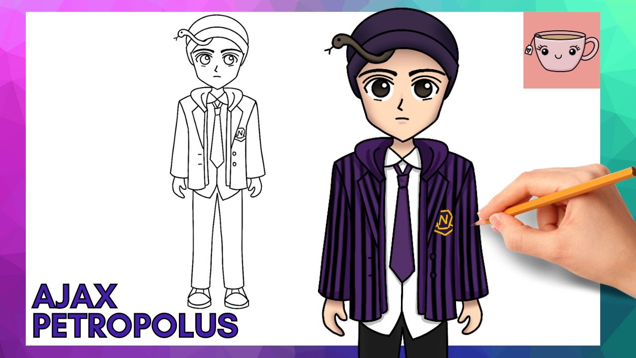 How To Draw Ajax Petropolus from Netflix's Wednesday | Step By Step Drawing Tutorial