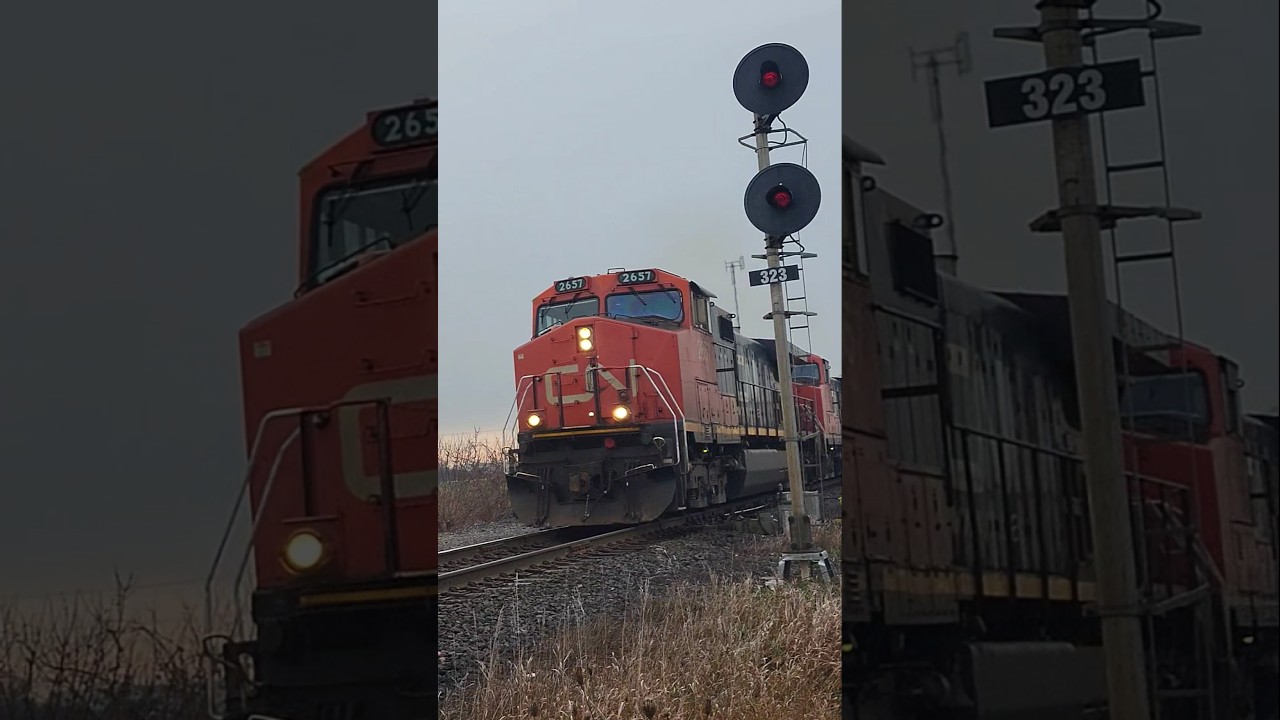 Dash9 DUO & Inspection Boxcar! CN Z148 Dec 11/24 #canadiannational #cntrain #cnrailway #dash9