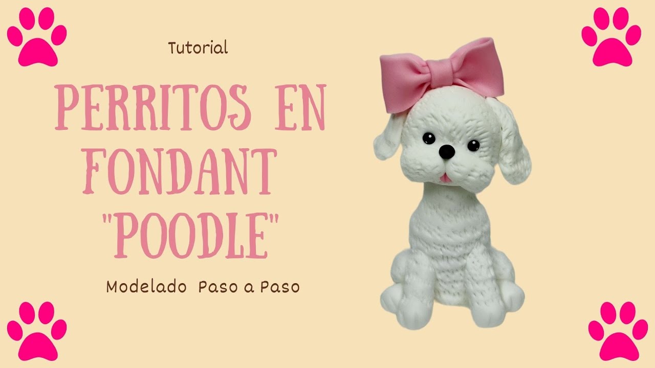 Cómo Hacer un Poodle en Fondant// Perritos en fondant// Poodle Toy Cake Topper