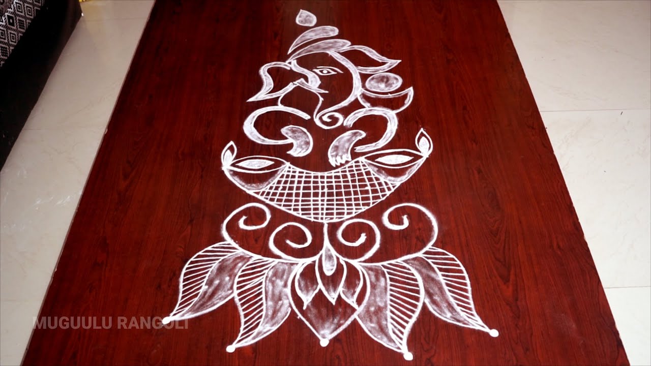 dot rangoli for ganesh festival ganesh rangoli designs with dots 9x3 ganpati rangoli 7 pulli kolam