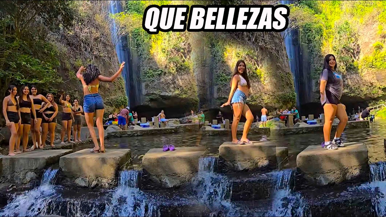 Hermosas señorita junto a esta cascada😍.