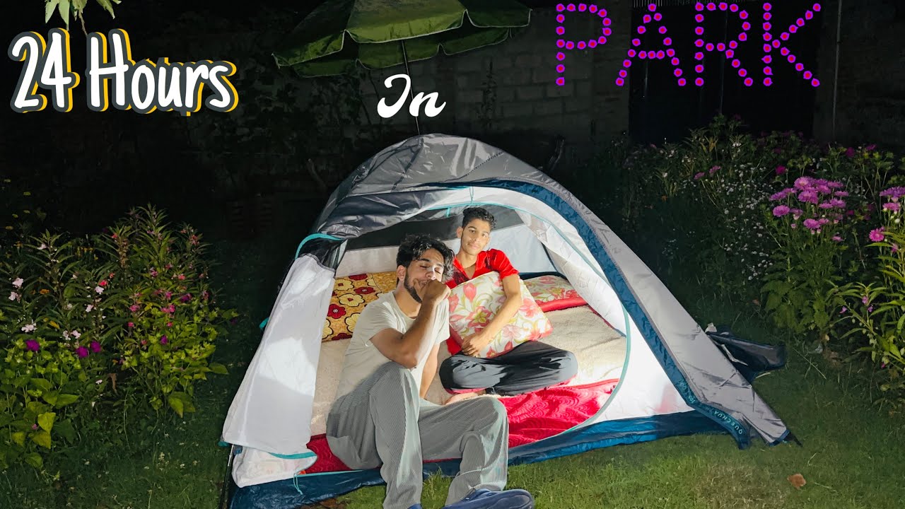 Living in a park for 24 hours 😱 Extreme fun😂