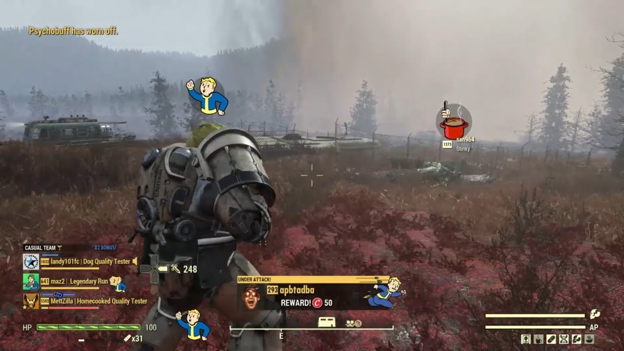 Fallout 76 PVP,  Gatling gun rapid fire cheat?