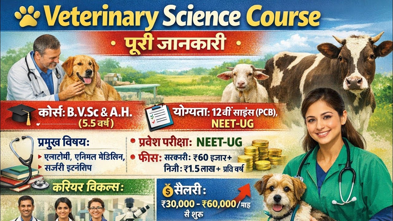 Veterinary  Science में कैरियर कैसे बनाएं 2026में|पशुचिकित्सक कैसे बने 2026में|B.V.sc Course