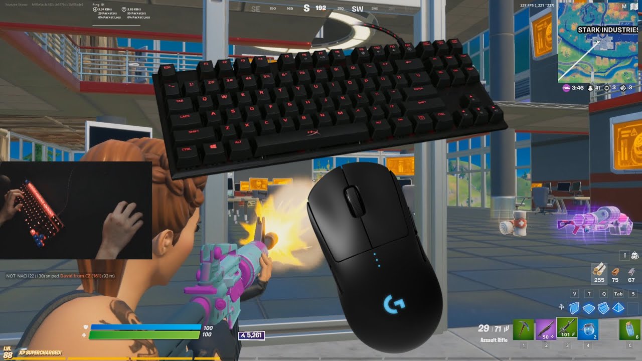 HyperX Alloy FPS Pro ASMR Fortnite 🥰 Keyboard Sounds 240 FPS Smooth 4K👽