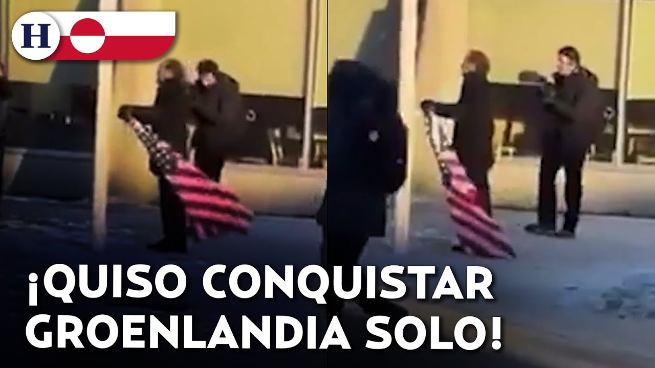 ¿Ya la sienten suya? Así fue como un hombre intentó izar la bandera estadounidense en Groenlandia