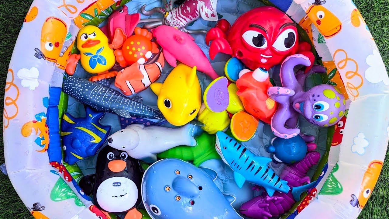 LEARN SEA ANIMAL NAMES AND FUN FACTS WITH TOYS! SEA ANIMAL TOYS FOR TODDLERS & PRESCHOOLERS