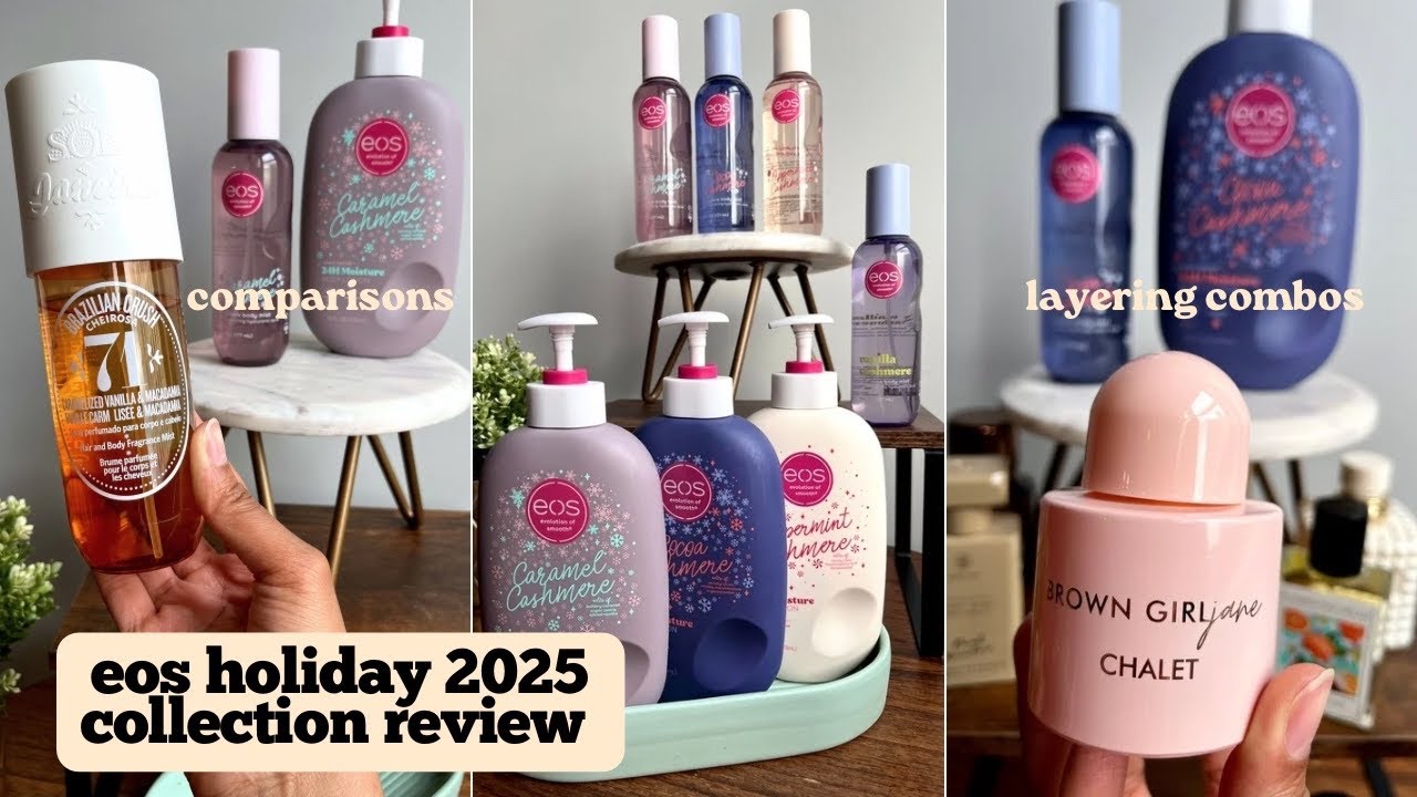 EOS Body Mists & Lotions Review - Caramel Cashmere - Cocoa Cashmere + EOS Holiday Collection 2025 