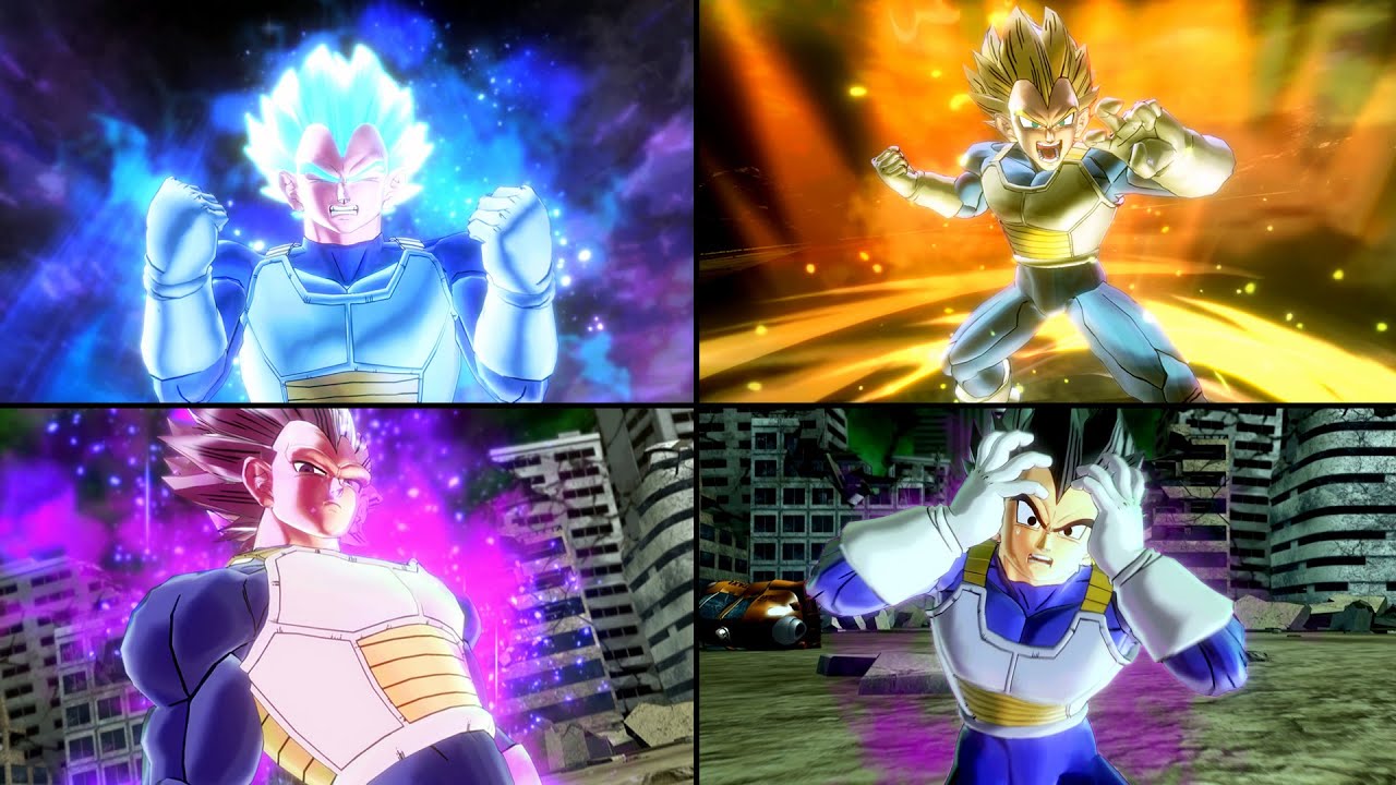 Vegeta All New Animated Transfomations SSJ-SSB-SSBE-Ultra Ego - Dragon Ball Xenoverse 2 Mods