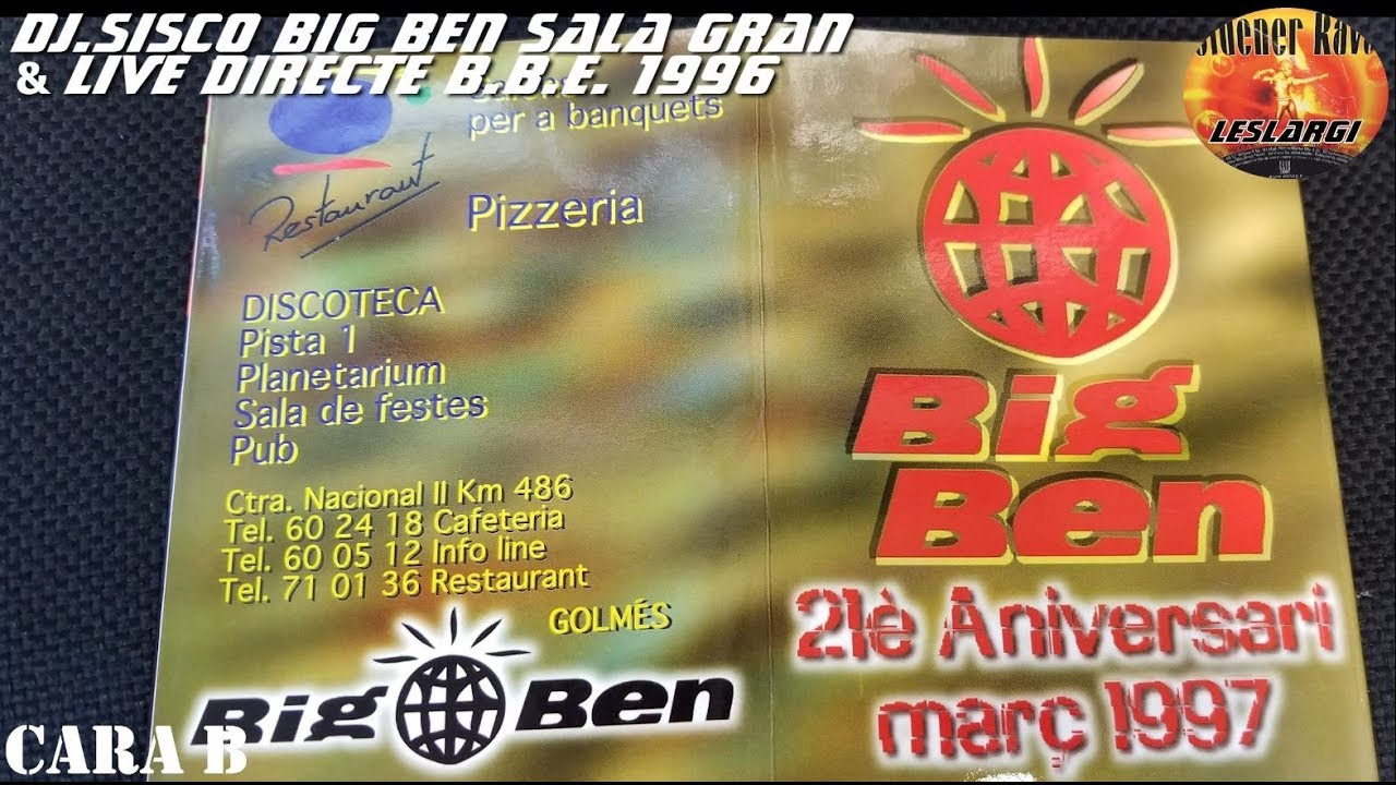 Discoteca BIG-BEN Mollerussa / Golmés - Dj. SISCO Sala Gran & Live Directe B.B.E. 1996 Cinta  K7