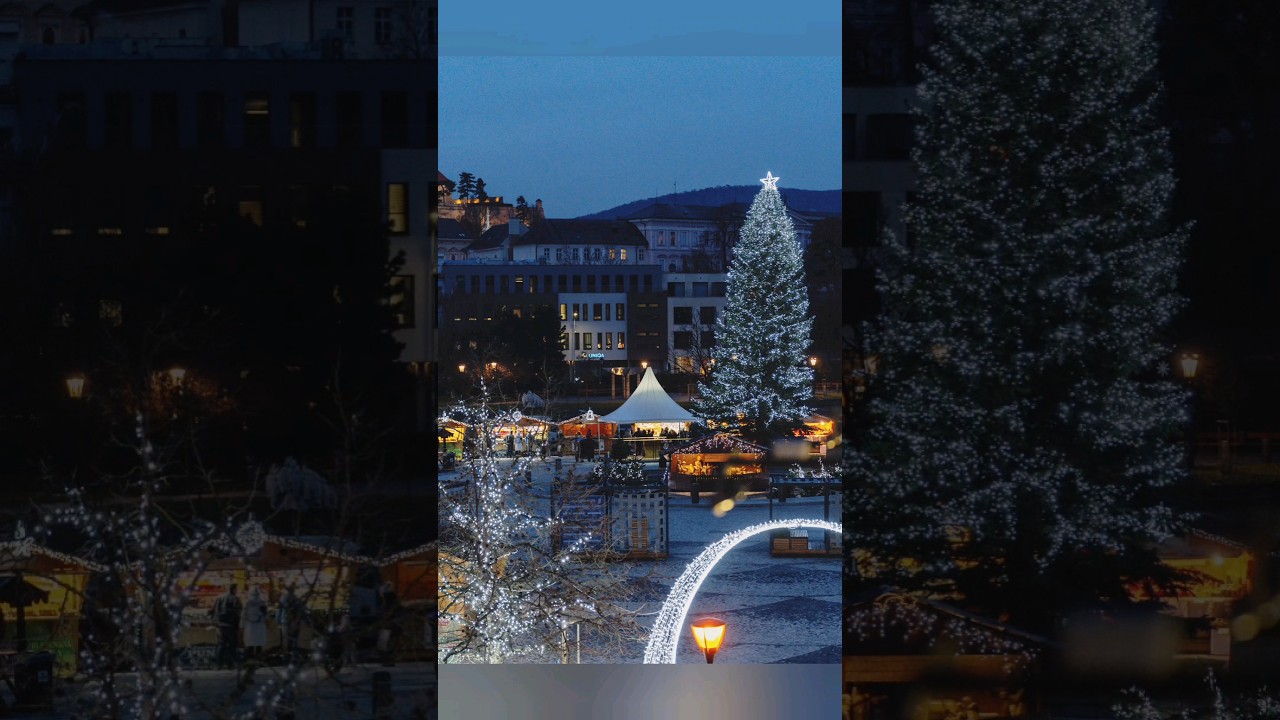 🎄Nitra, Vianočn&eacute; mestečko z okna &Uacute;spechu #nitra #fotograf #vianoce #mesto