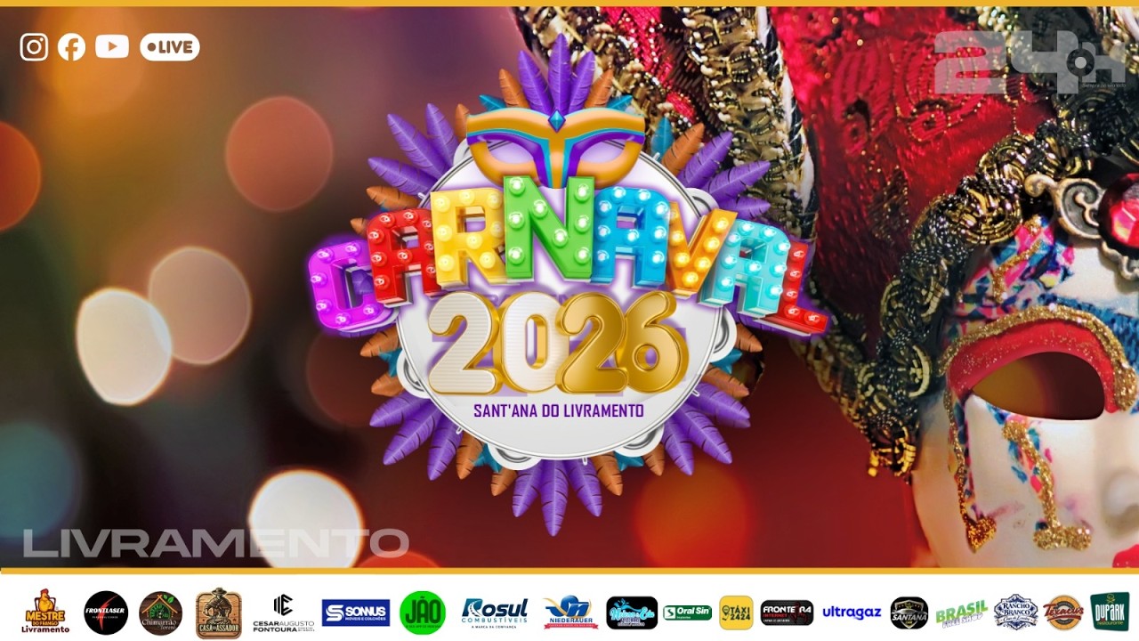Carnaval Fora de Época 2026 🎭 AO VIVO | 2º Dia – Sábado 21 | Santana do Livramento | Livramento 24h