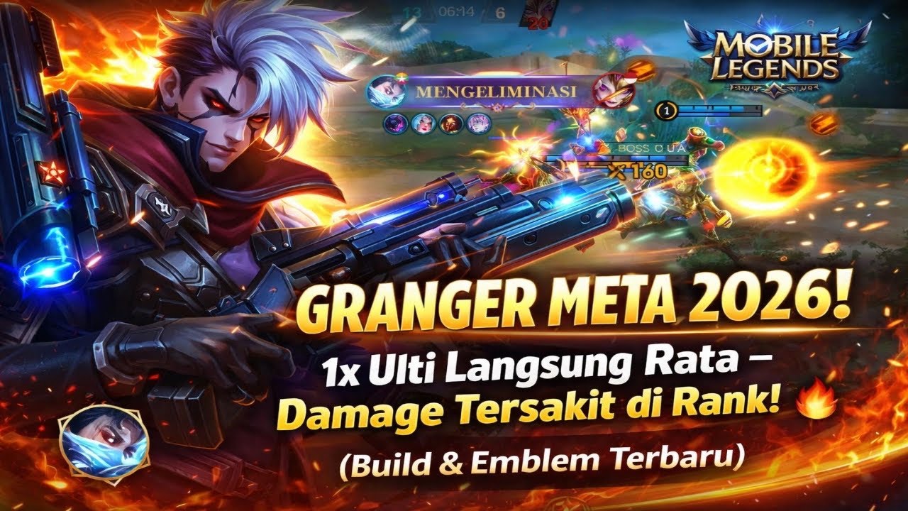 GRANGER META 2026! 1x Ulti Langsung Rata – Damage Tersakit di Rank! 🔥 (Build & Emblem Terbaru)
