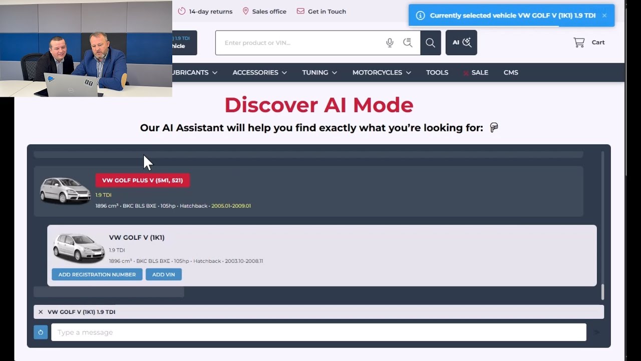 Nowy poziom wyszukiwania części dzięki GearCode - AI Mode w AI Assistant