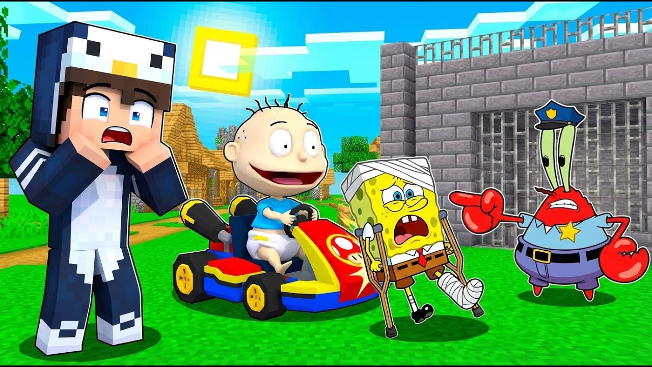 ماين كرافت لكن سبونج بوب اندعم بل سياره...😨