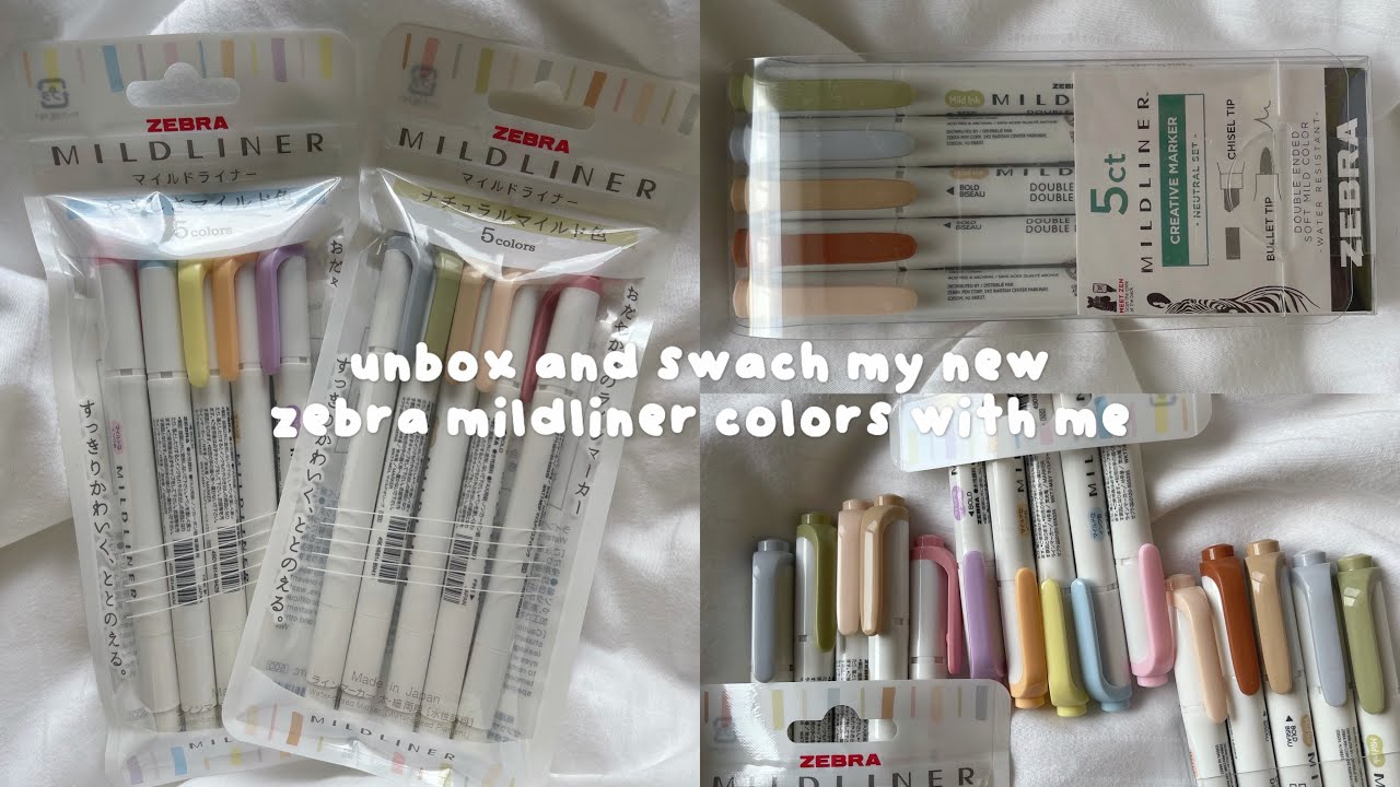 unbox and swatch my new zebra mildliner colors with me| satisfying sound+calming music